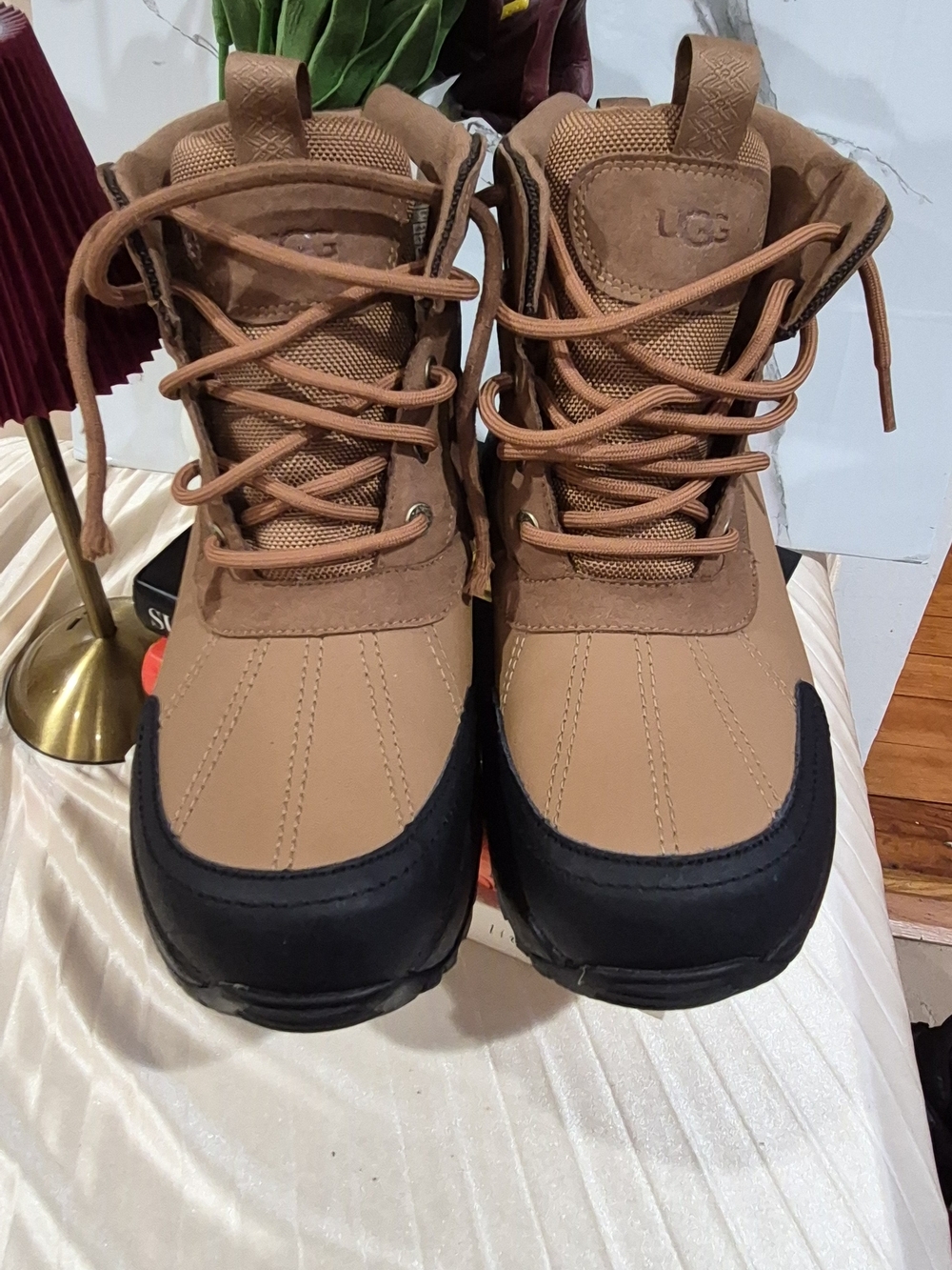 UGG Men's Tan and Black Waterproof Duck Boots